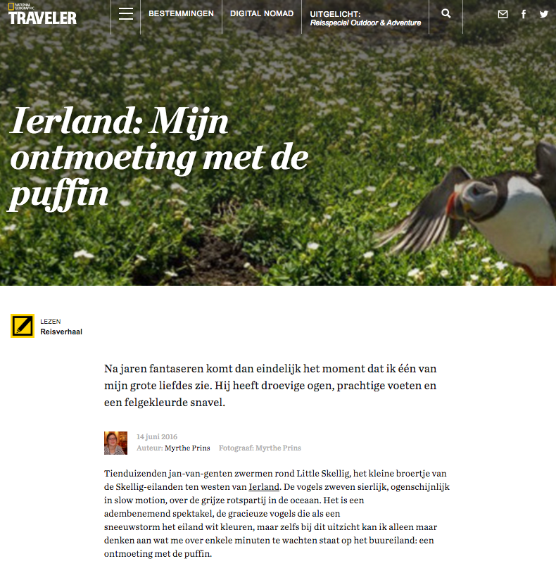 Mijn ontmoeting met de puffin